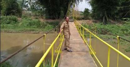 Pengerjaan Jembatan Rawayan Penghubung Dua Desa Di Garut, Telah Selesai